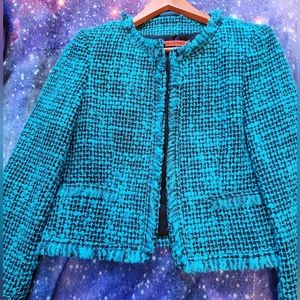 Blue Tweed Alice and Olivia blazer small